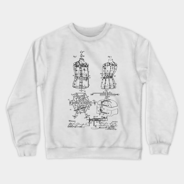 Bust Form Vintage Patent Hand Drawing Crewneck Sweatshirt by TheYoungDesigns